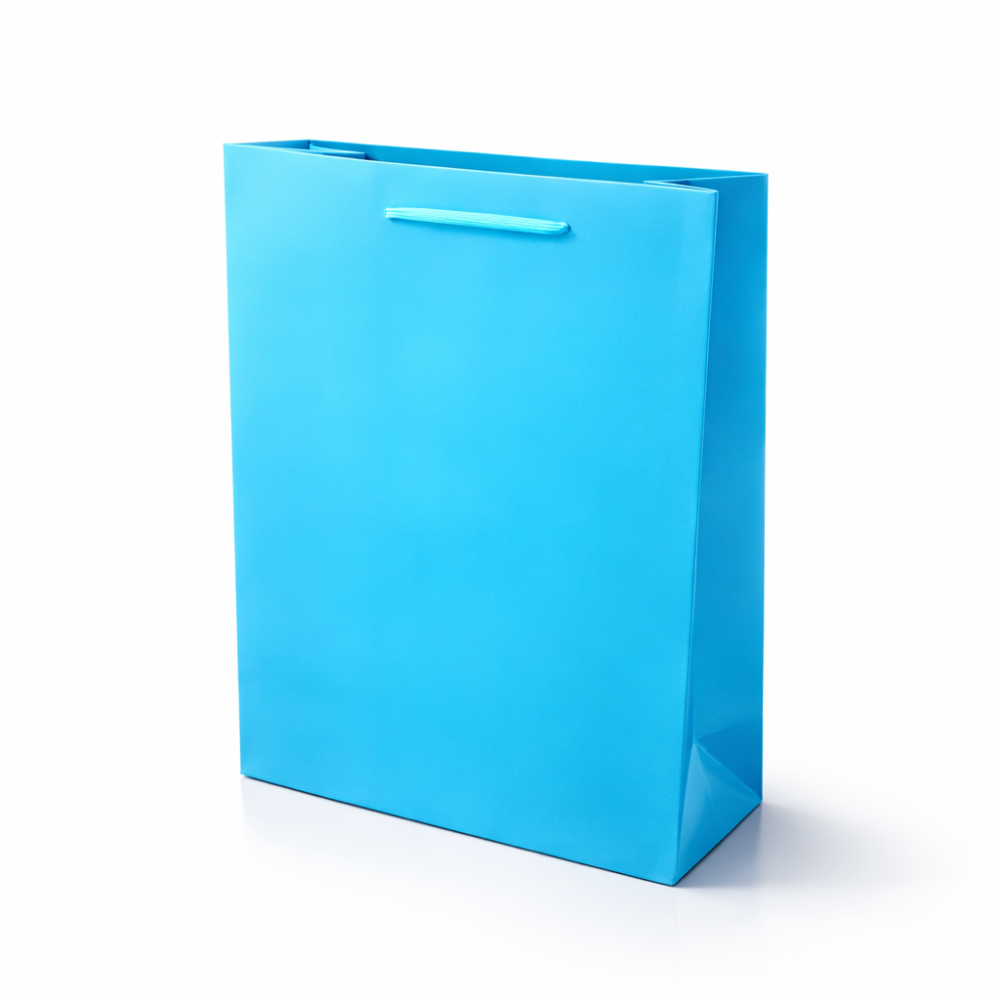 Lote de 6 bolsas de regalo azul cielo de gran talla 40 x 20 x 60 cm