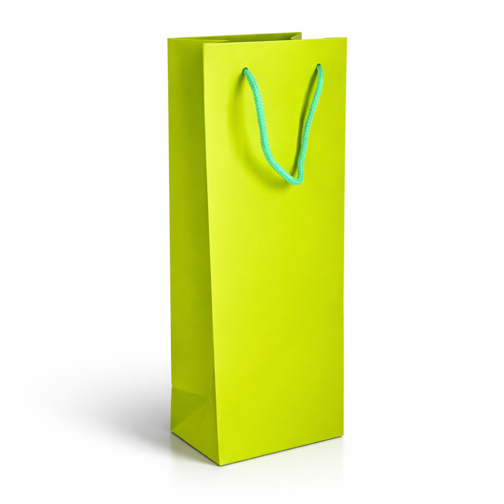 12 bolsas de regalo verde anís para botellas, 12 x 9 x 36 cm