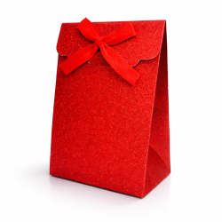 12 pequeñas cajas de regalo con solapa y purpurina 7,5 x 4,5 x 11 cm - Rojo