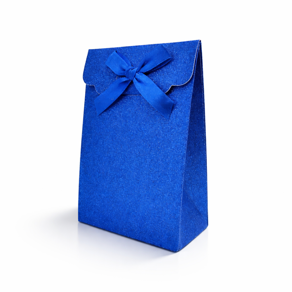 12 pequeñas cajas de regalo con solapa y purpurina 7,5 x 4,5 x 11 cm - Azul real