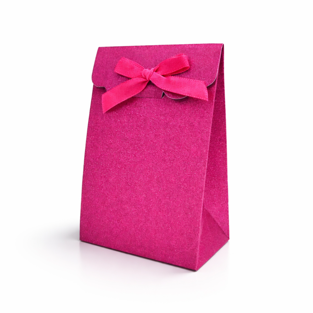 12 pequeñas cajas de regalo con solapa y purpurina 7,5 x 4,5 x 11 cm - Magenta