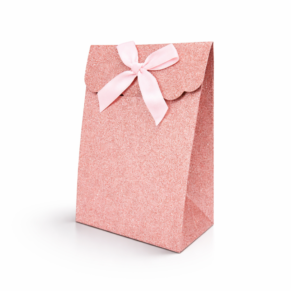 12 pequeñas cajas de regalo con solapa y purpurina 7,5 x 4,5 x 11 cm - Rosa empolvado