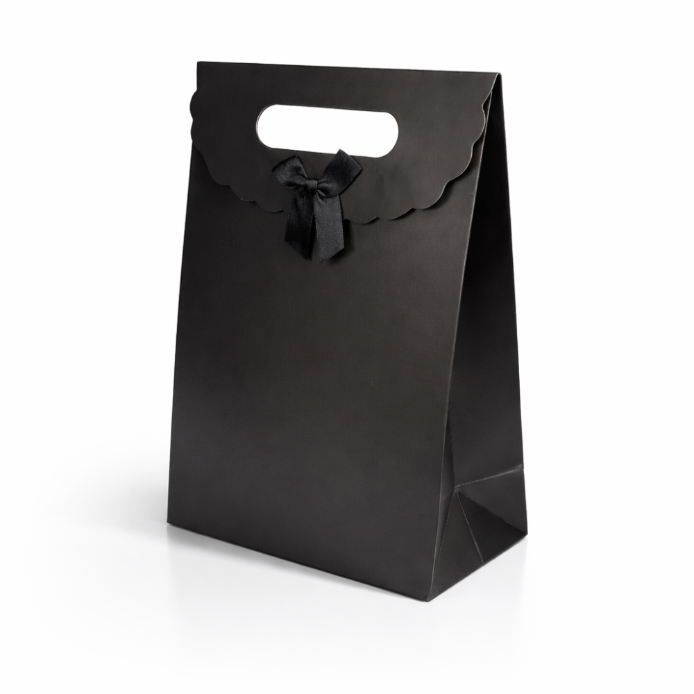 Lote de 12 cajas de regalo con velcro 19 x 9 x 27 cm - negra