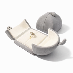 1 estuche de joyería de terciopelo gris perla para 1 anillo