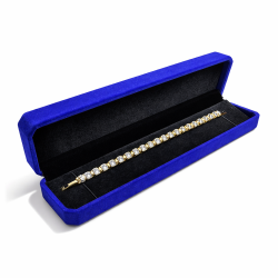 5 estuches de terciopelo azul real para pulseras