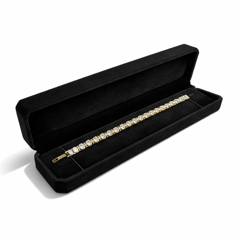 1 estuche de terciopelo negro liso para pulsera o bolígrafo