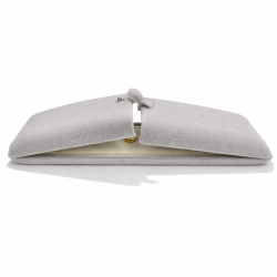 1 estuche de joyería de terciopelo gris perla para reloj 6x22,5 cm