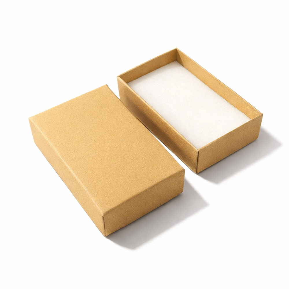 24 estuches pequeños para conjuntos de joyas 5x8 cm - papel kraft marrón