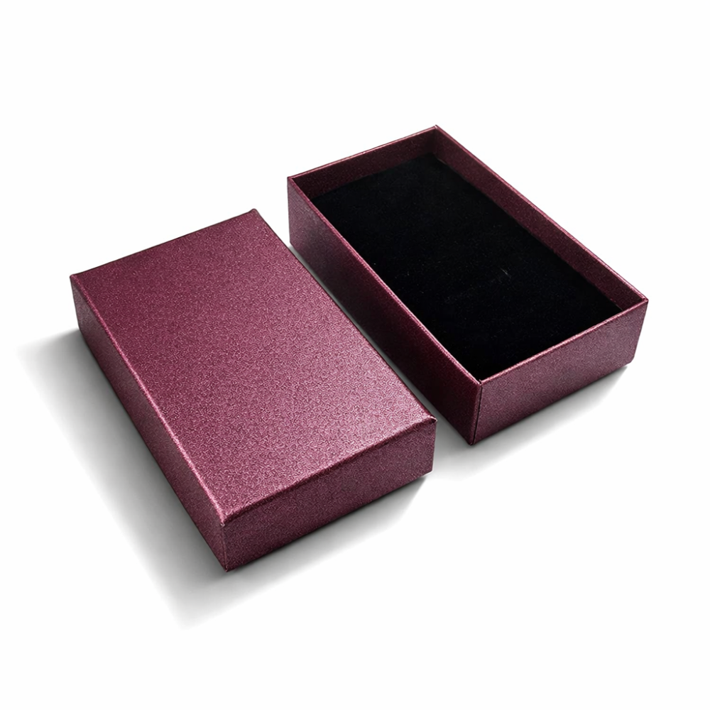 24 estuches pequeños para conjuntos de joyas 5x8 cm - Morado berenjena