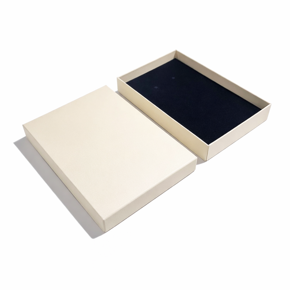 6 estuches grandes para conjuntos de joyas 13 x 18 cm - marfil