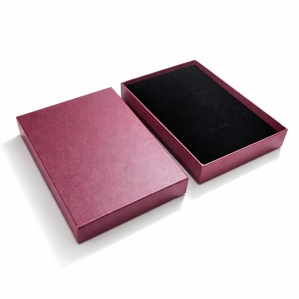 6 estuches grandes para conjuntos de joyas 13x18 cm - Morado berenjena