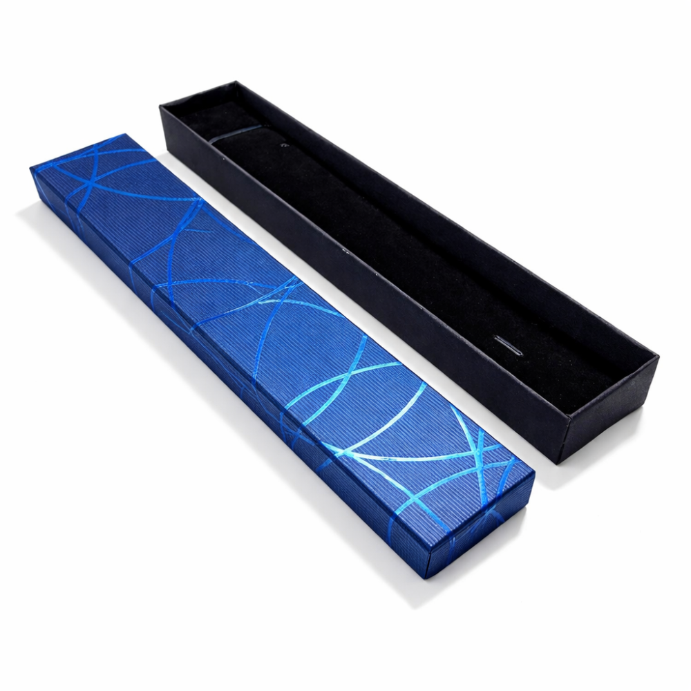 12 estuches para pulseras de color azul con ribete brillante