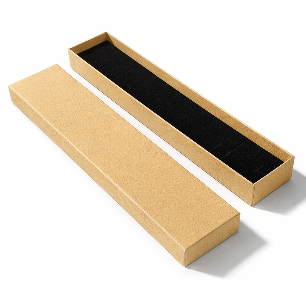 12 estuches largos para pulseras 4x21 cm - kraft