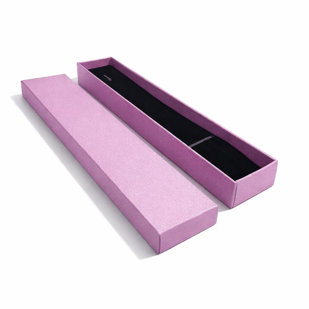 12 estuches largos para pulseras 4x21 cm - lila