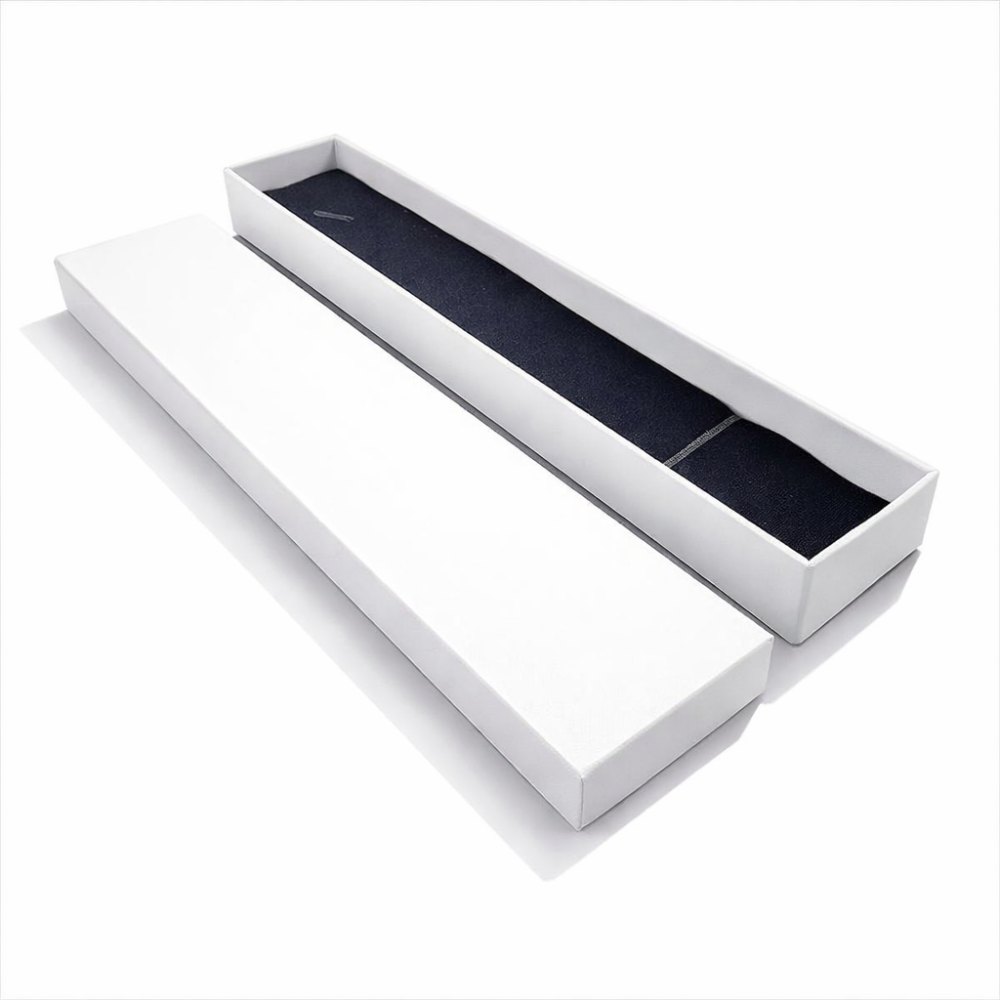 12 estuches largos para pulseras 4x21 cm - blanco