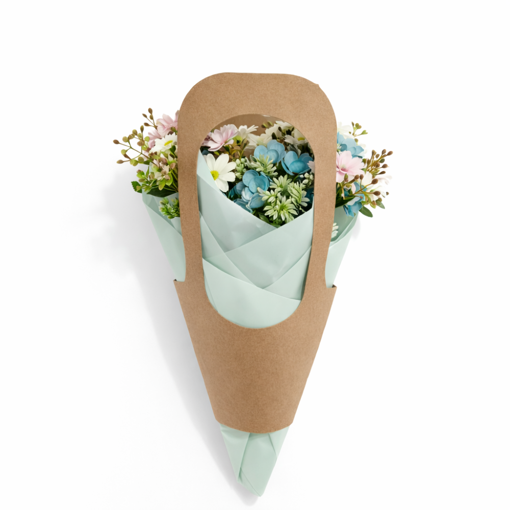 PACK FLORISTA: 18 bolsas de papel kraft para flores (3 tallas) + papel de embalaje - 6 BOLSAS GRANDES DE REGALO