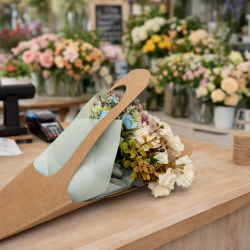 PACK FLORISTA: 18 bolsas de papel kraft para flores (3 tallas) + papel de embalaje - 6 BOLSAS GRANDES DE REGALO