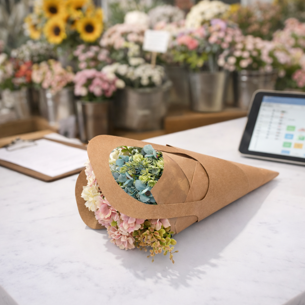 PAQUETE DE 18 bolsas de papel kraft para flores y papel marrón - 6 GRANDES DE REGALO