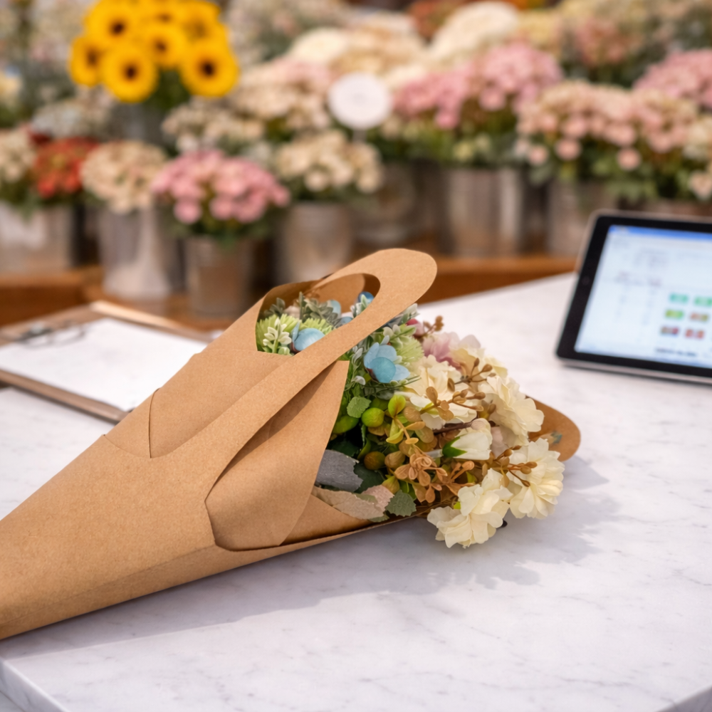 PAQUETE DE 18 bolsas de papel kraft para flores y papel marrón - 6 GRANDES DE REGALO