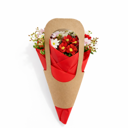 PACK FLORISTA: 18 bolsas de papel kraft para flores (3 tallas) + papel de embalaje - 6 BOLSAS GRANDES DE REGALO