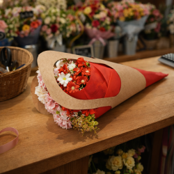 PACK FLORISTA: 18 bolsas de papel kraft para flores (3 tallas) + papel de embalaje - 6 BOLSAS GRANDES DE REGALO