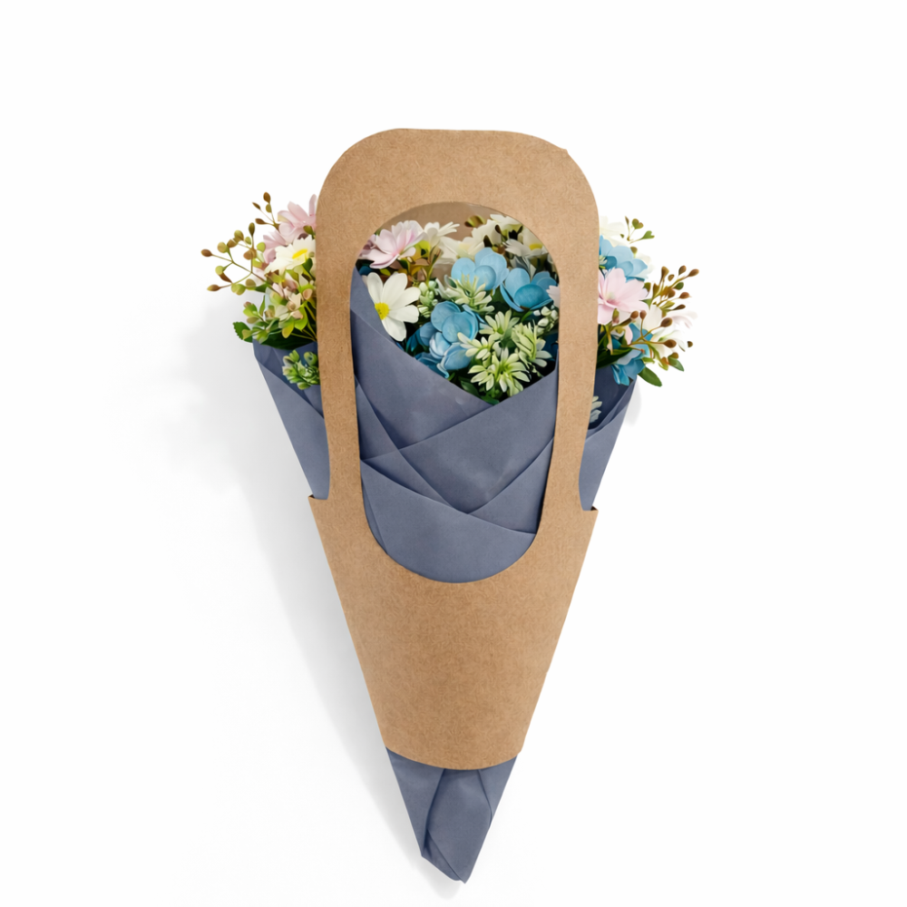 PACK FLORISTA: 18 bolsas de papel kraft para flores (3 tallas) + papel de embalaje - 6 BOLSAS GRANDES DE REGALO