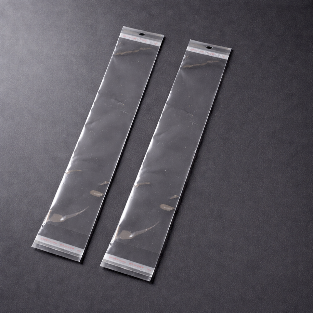 200 saquitos adhesivos de plástico de 4 x 24,5 cm