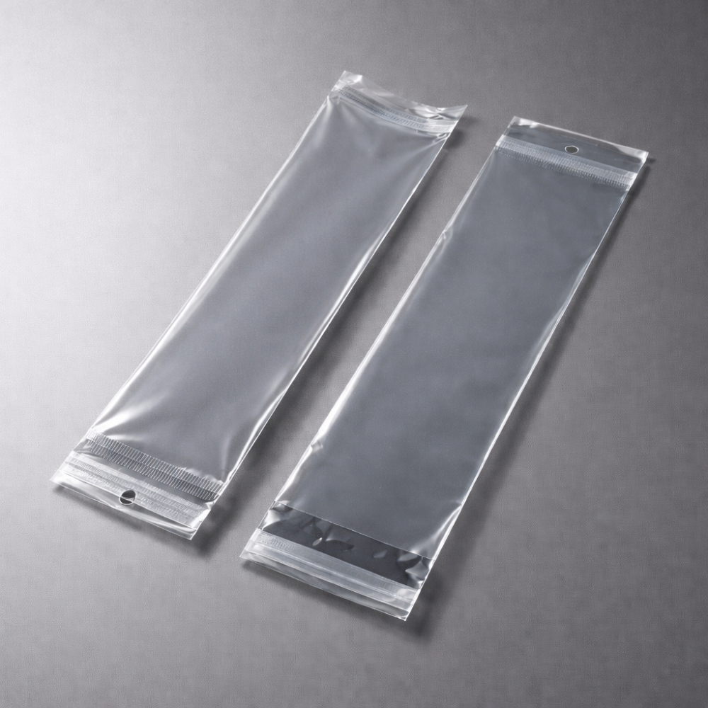 200 saquitos transparentes autoadhesivos para collares de 7 x 24,5 cm