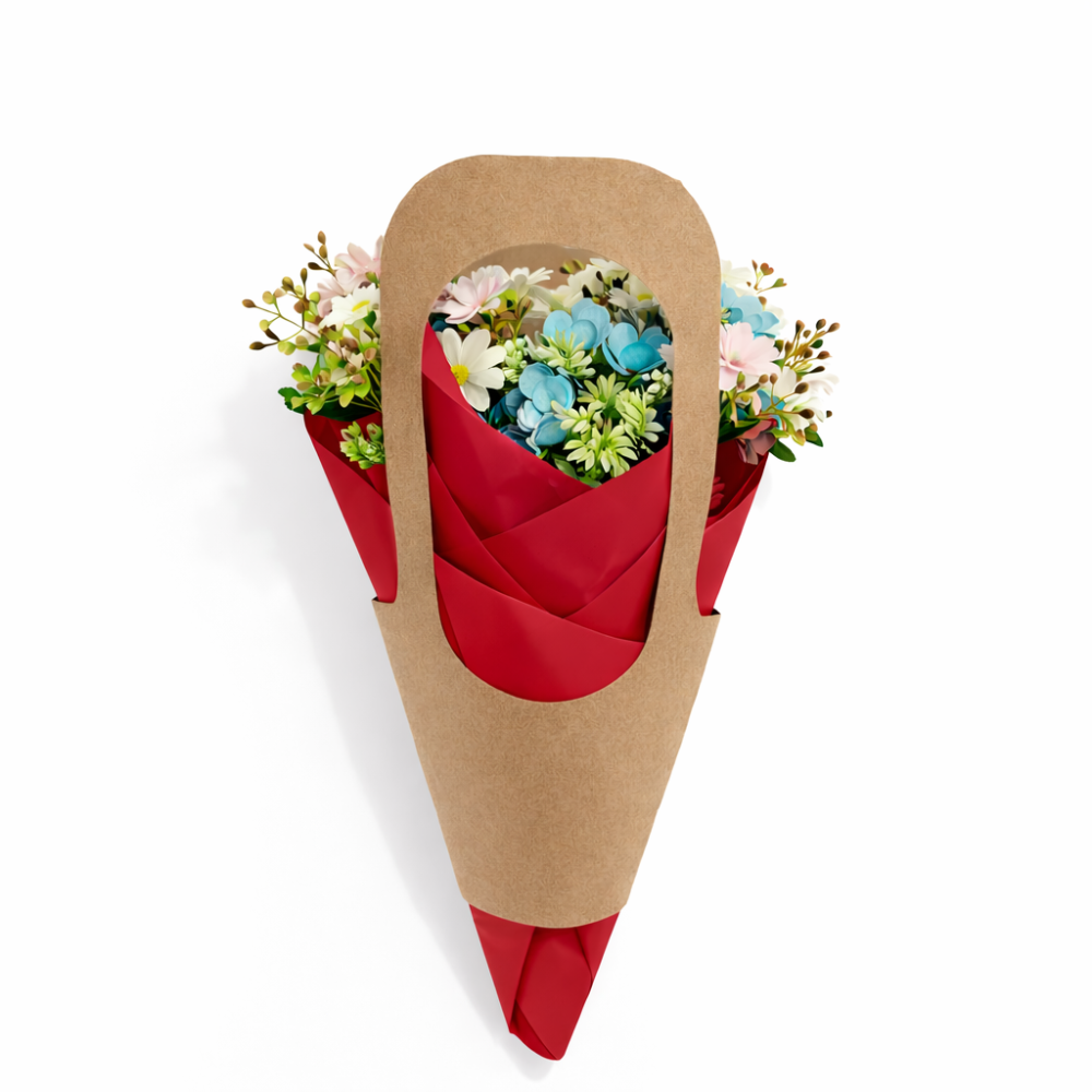 PACK FLORISTA: 18 bolsas de papel kraft para flores (3 tallas) + papel de embalaje - 6 BOLSAS GRANDES DE REGALO