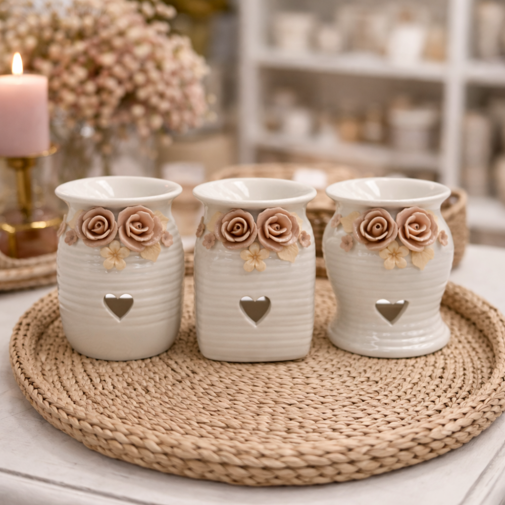 PACK AMBIENTE: Conjunto de 3 portavelas y quemador de aromas — 1 PORTAVELA DE REGALO