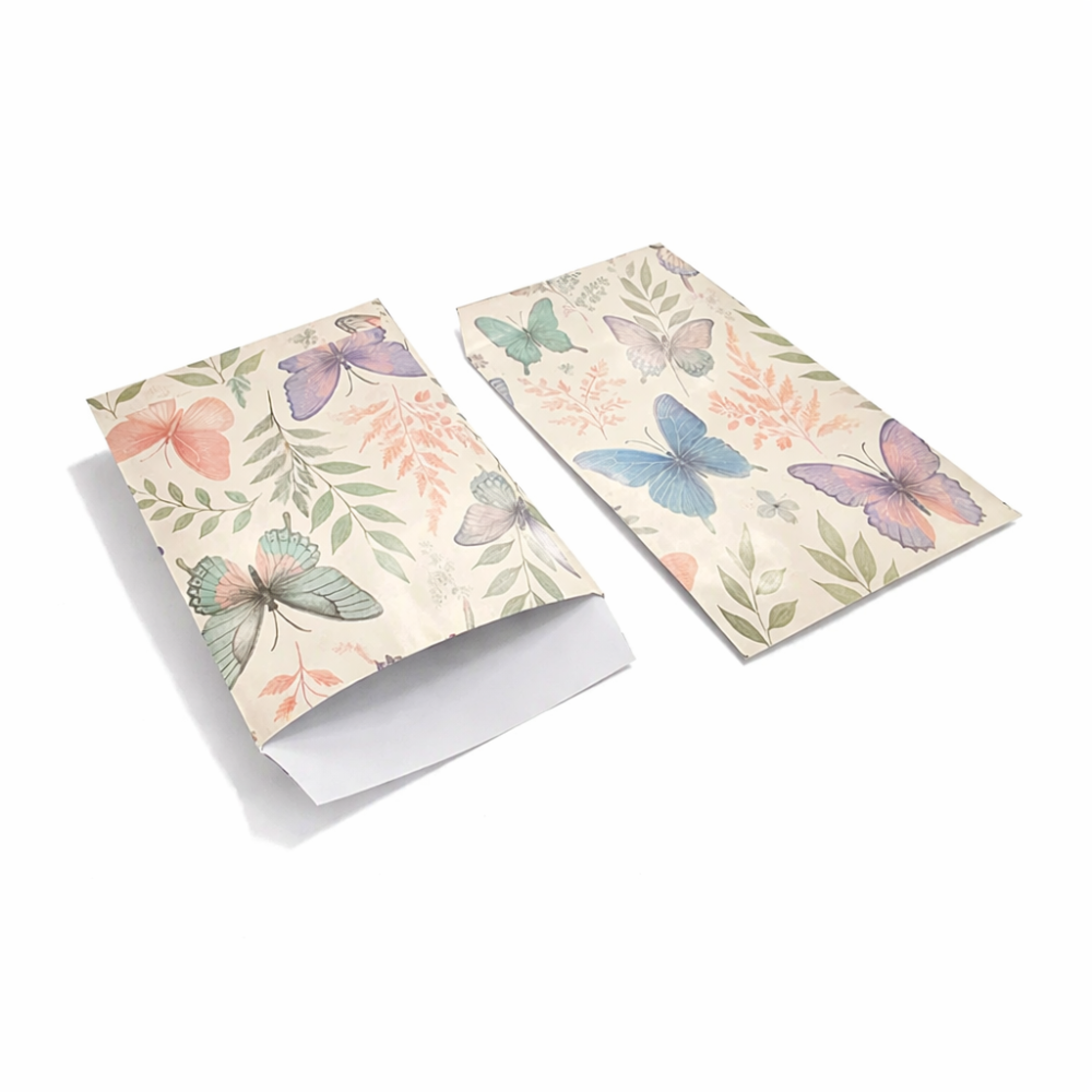 100 bolsitas de regalo con mariposas de colores - 7 x 13 cm