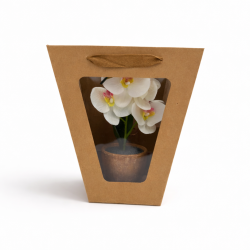 PACK: 36 bolsas de regalo de papel kraft con ventana (3 tallas) - 12 BOLSAS GRANDES DE REGALO