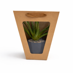 PACK: 36 bolsas de regalo de papel kraft con ventana (3 tallas) - 12 BOLSAS GRANDES DE REGALO