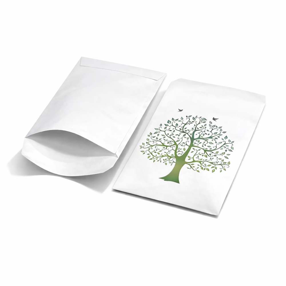 50 saquitos de regalo con solapa y motivo del árbol de la vida - 16 x 24 cm