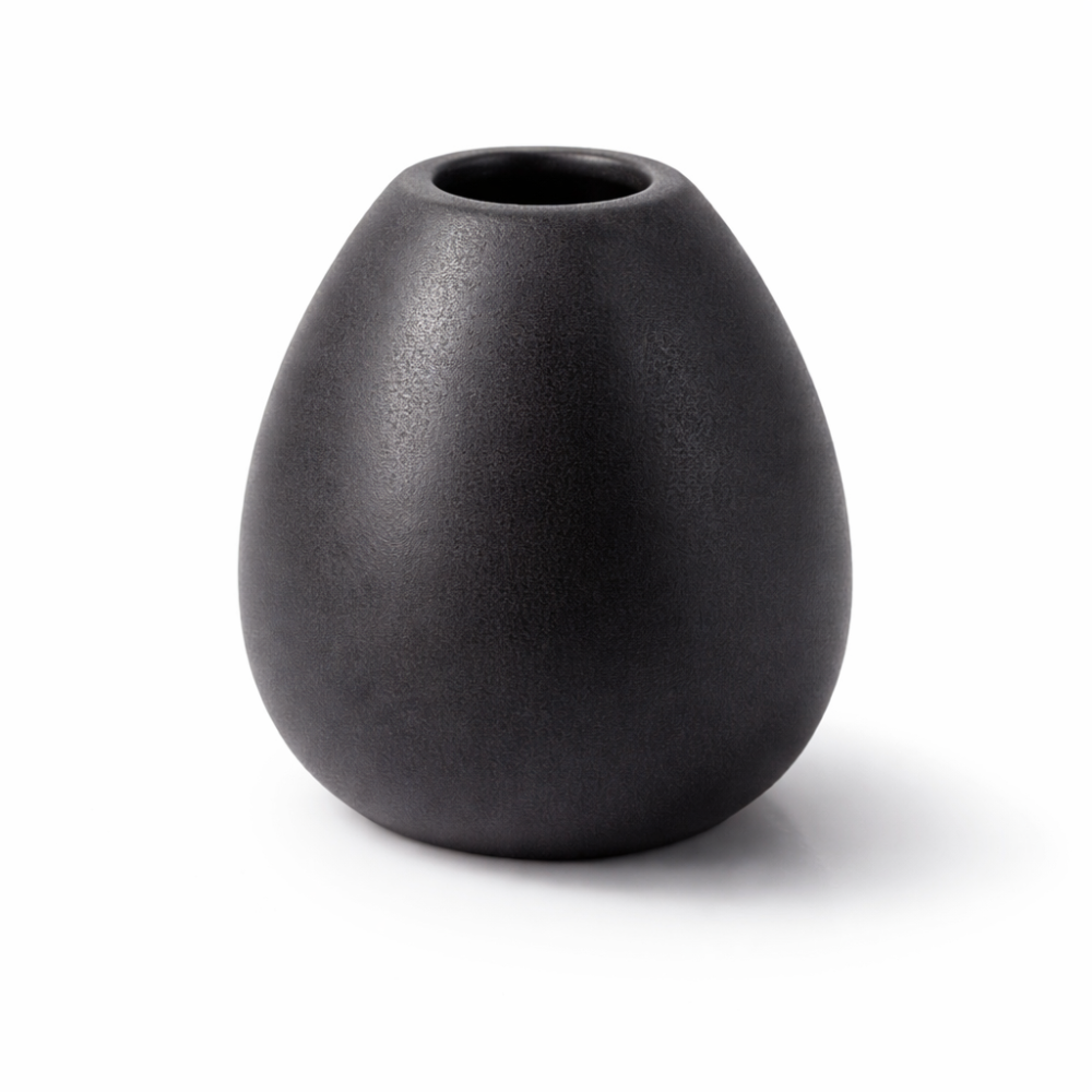 2 mini-vases boule en céramique - noir