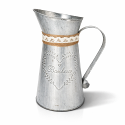 Macetero de zinc vintage con forma de jarra 17x7x22 cm