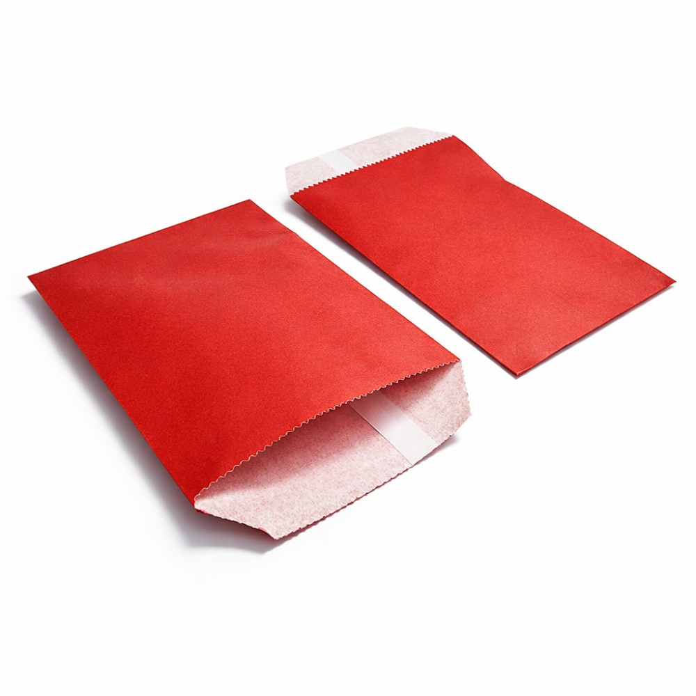 100 bolsitas de papel kraft rojo de 10 x 15 cm