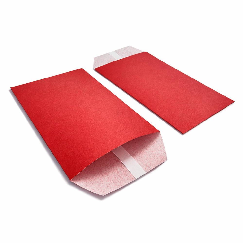 100 bolsitas de papel kraft rojo de 8 x 15 cm