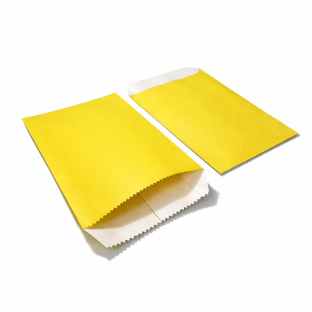 100 bolsitas de papel kraft amarillo de 10 x 15 cm