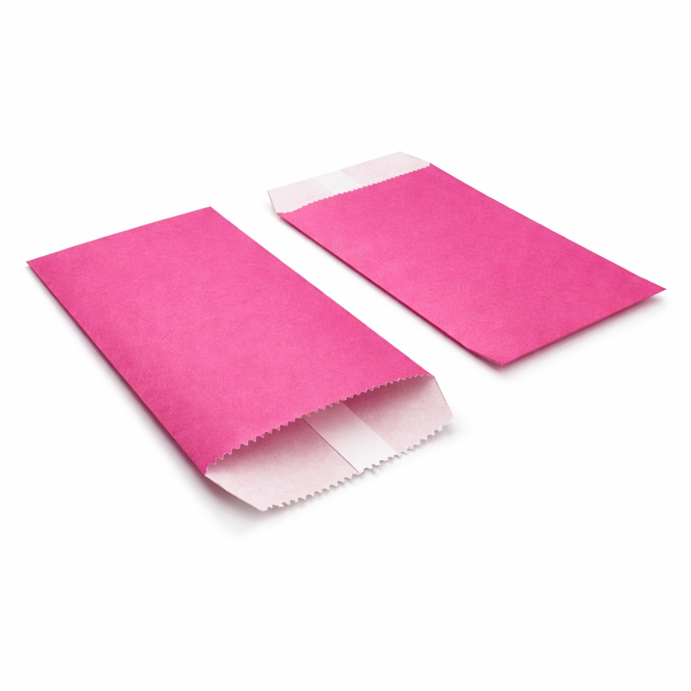 100 bolsitas de papel kraft rosa fucsia de 8 x 15 cm