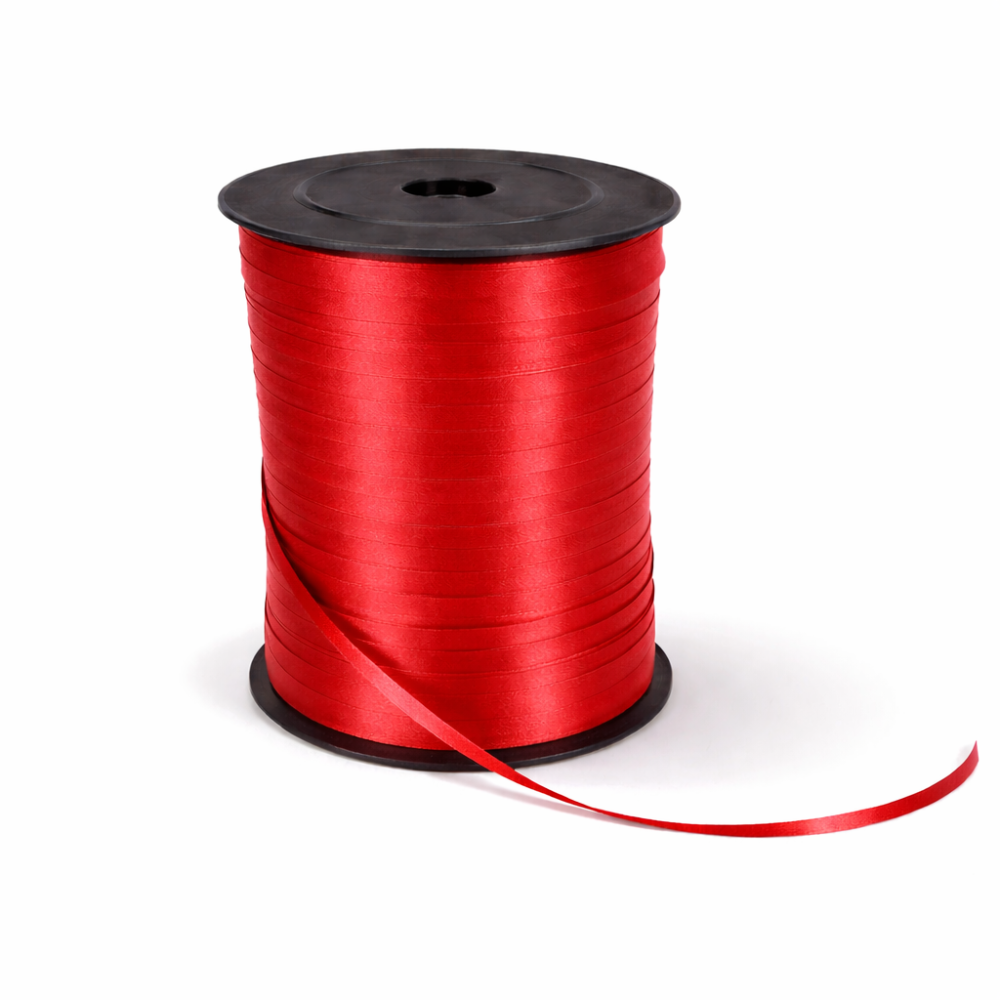 Rollo de cinta de regalo satinada color rojo granadina