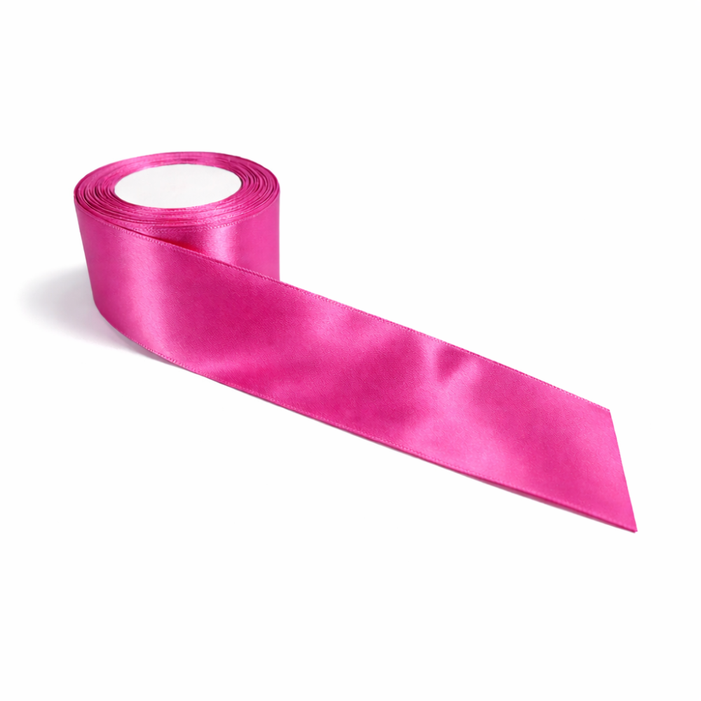 Bobina de cinta de raso ancha de 4 cm - Rosa fucsia