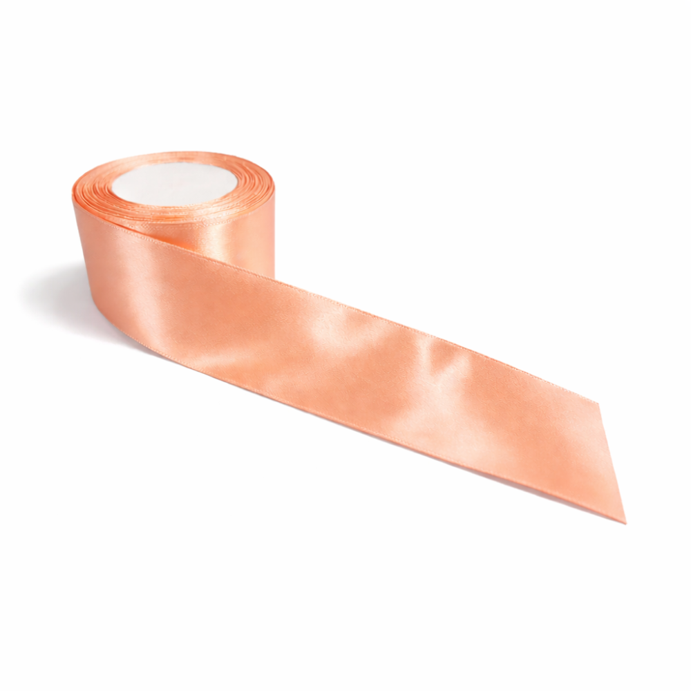 Bobina de cinta de raso ancha de 4 cm - Naranja melocotón