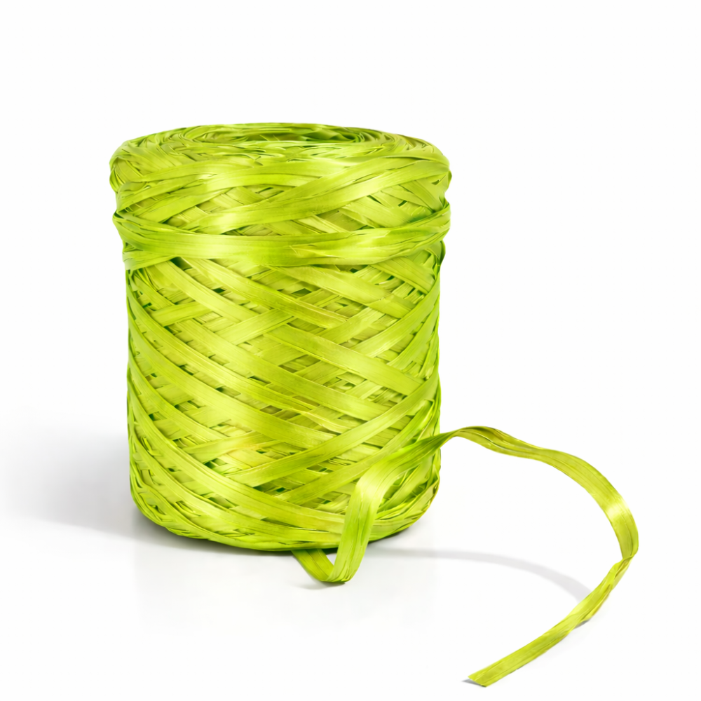 Bobina de rafia sintética verde anís 200 m