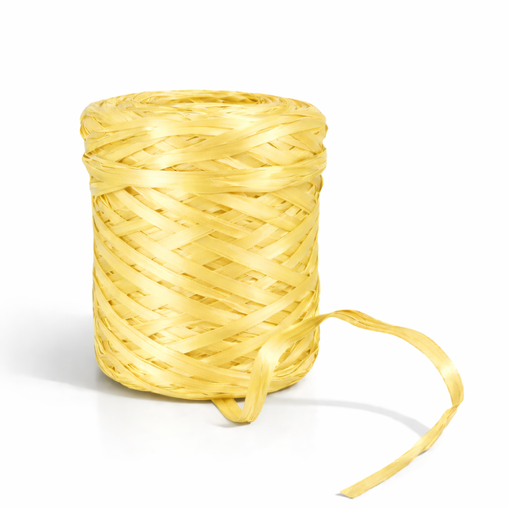 Bobina de rafia sintética amarillo claro 200 m
