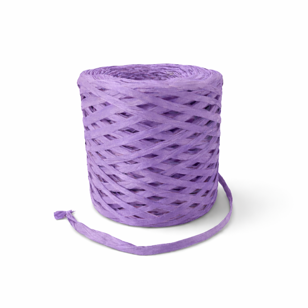 Bobina de papel de rafia malva de 200 m