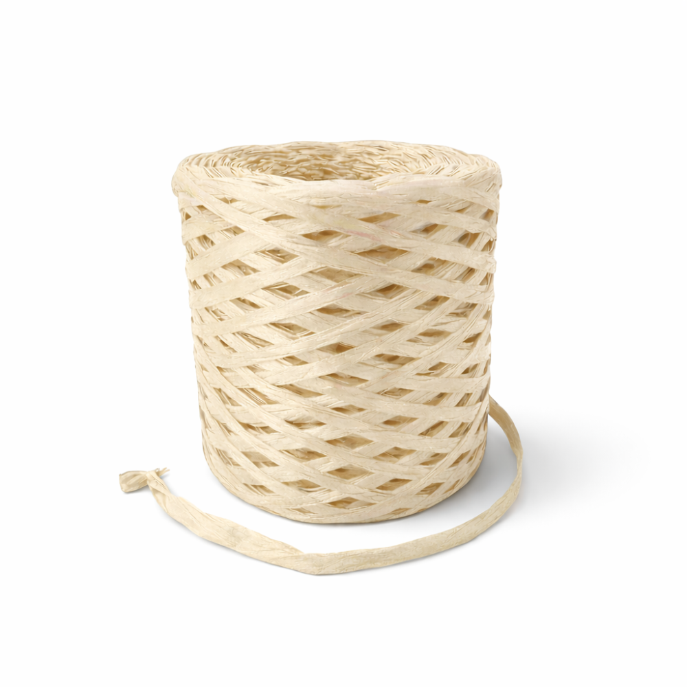 Bobina de papel de rafia marfil de 200 m