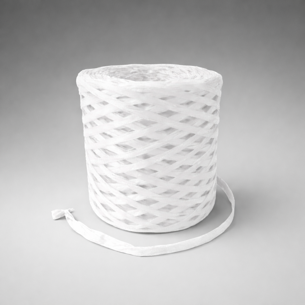 Bobina de papel de rafia blanco de 200 m