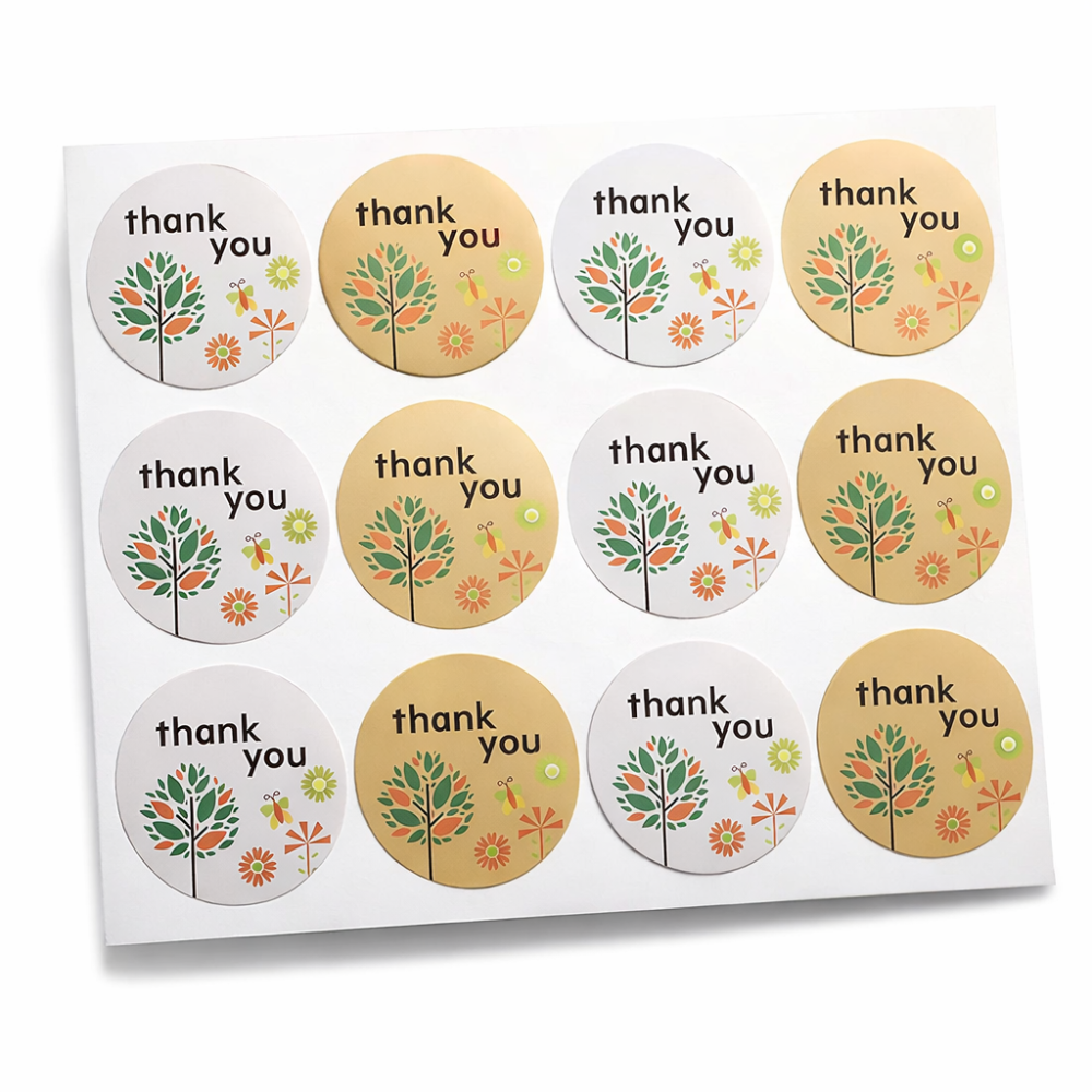 Etiquetas adhesivas para regalos «Thank You» en 2 colores