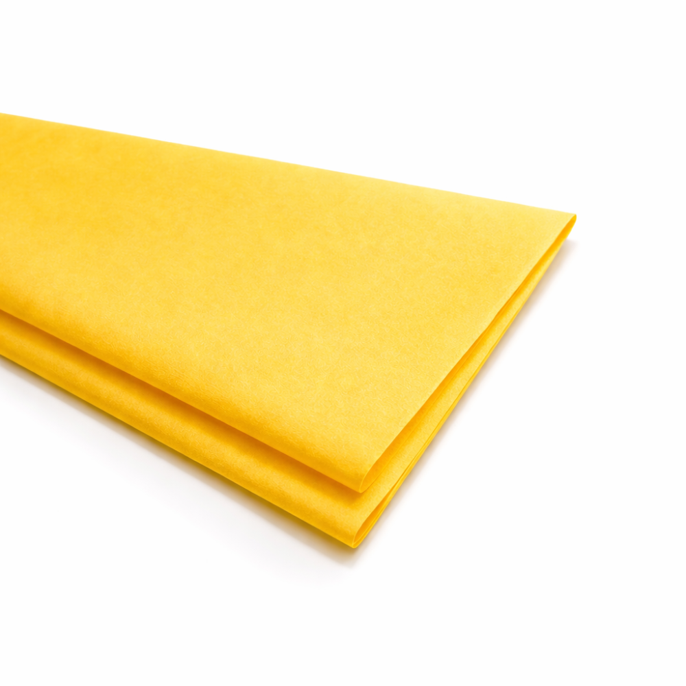 20 hojas de papel de seda amarillo botón de oro